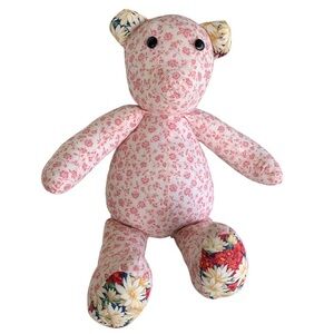 Baby Pink Patchwork Handmade Stuffed Teddy Bear